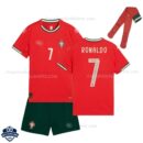 Portugal RONALDO 7 Home Kids Cheap Football Kit 2025/26 - Over View