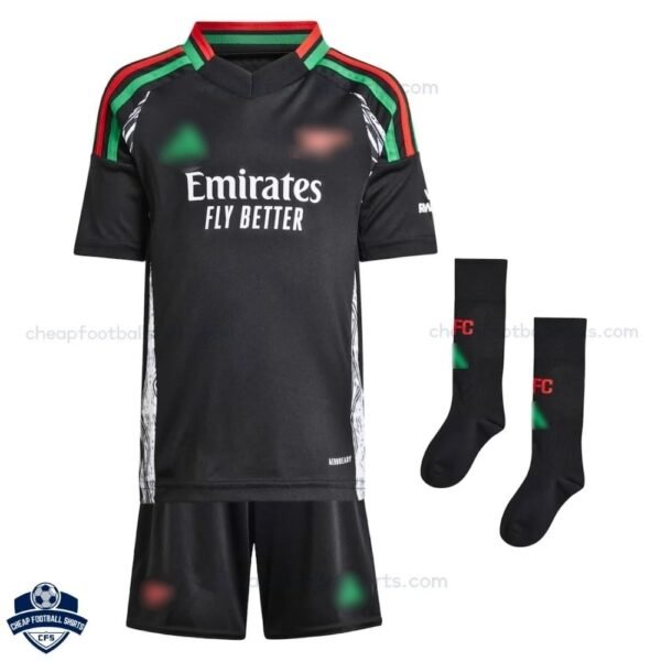 Arsenal Away Kids Football Kit 24/25 - Front View With Socks