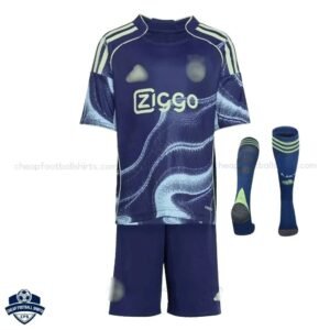 Ajax Away Kids Cheap Football Kit 2025/26 - Front View with socks