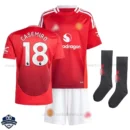 Manchester United Home Kids Football Kit 24/25 CASEMIRO 18 - Front View