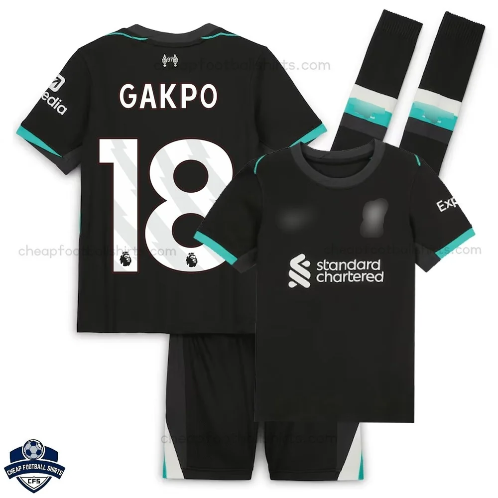 Liverpool Away Kids Football Kit 24/25 GAKPO 18 - overview