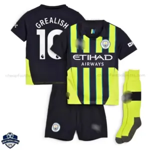 Manchester City Away Kids Football Kit 24/25 GREALISH 10 - Overview