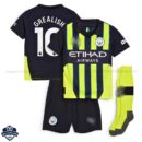 Manchester City Away Kids Football Kit 24/25 GREALISH 10 - Front View
