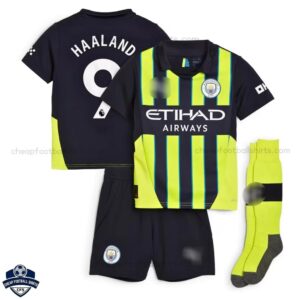 Manchester City Away Kids Football Kit 24/25 HAALAND 9 - overview