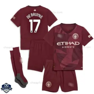 Manchester City Third Kids Football Kit 24/25 DE BRUYNE 17 - Front View