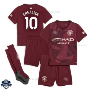 Manchester City Third Kids Football Kit 24/25 GREALISH 10 - Overview