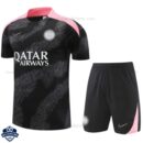 PSG Black Pink Training Kids Football Kit 24/25 - Front View