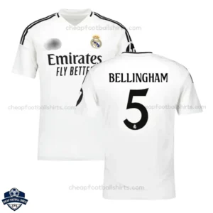 Real Madrid Home Men Football Shirt 24/25 BELLINGHAM 5 - Front View