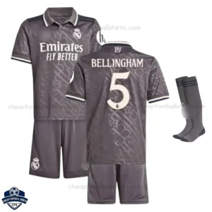 Real Madrid Third Kids Football Kit 24/25 BELLINGHAM 5 - Front View