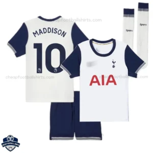 Tottenham Home Kids Football Kit 24/25 MADDISON 10 - Front View