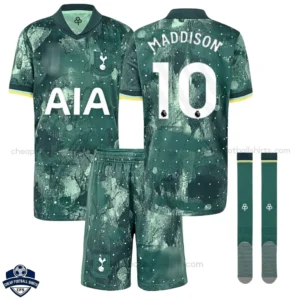 Tottenham Third Kids Football Kit 24/25 MADDISON 10 - Front View