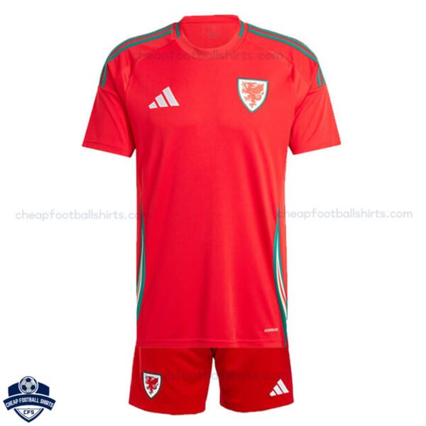 Wales Home Kids Football Kit 24/25 - Front View