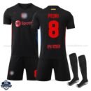 Barcelona Away Kids Football Kit 24/25 PEDRI 8 - Front View
