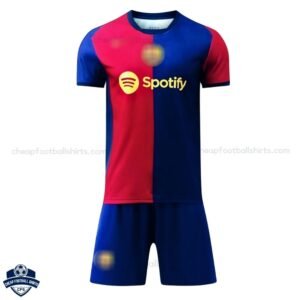 Barcelona Home Kids Football Kit 24/25 - Front View