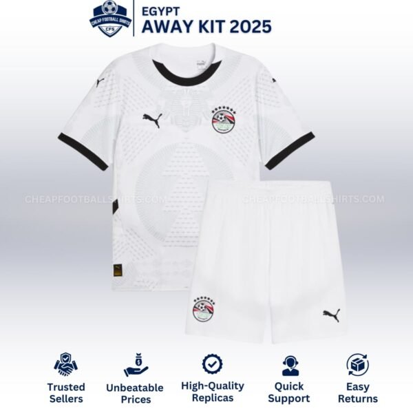 Egypt Away Kids Football Kit 25/26 - Front View