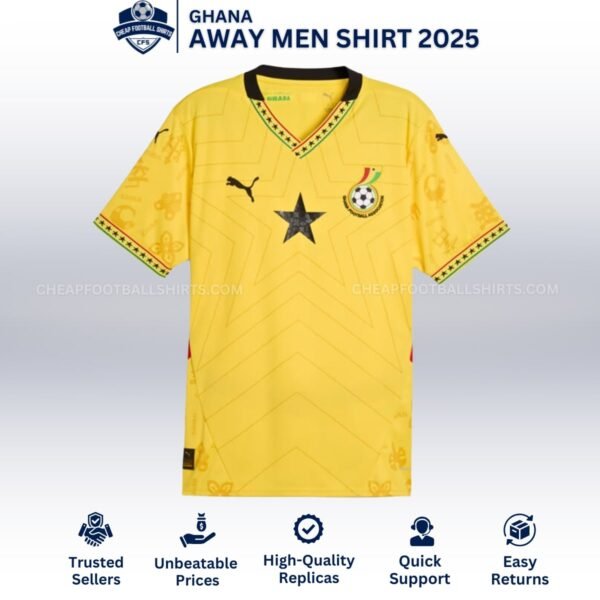 Ghana Away Men Football Shirt 25/26 - Front View