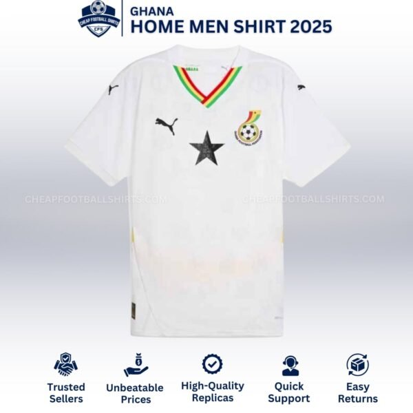 Ghana Home Men Football Shirt 25/26 - Front View