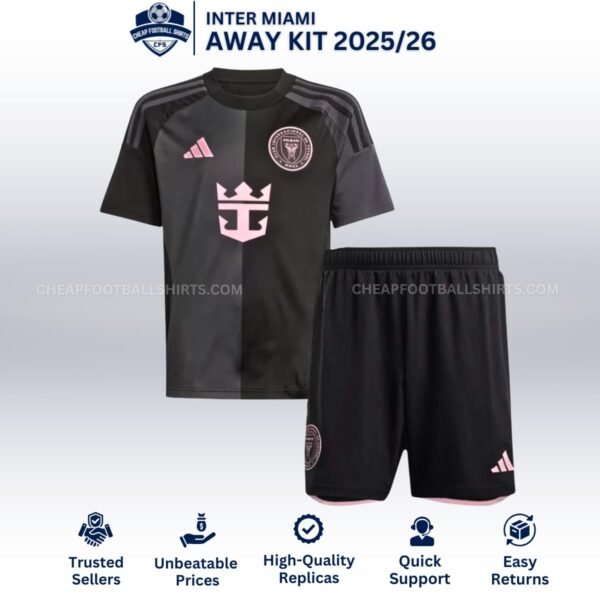 Inter Miami Away Kids Football Kit 25/26 - Front View