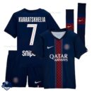 PSG KRAVATSKHELIA 7 Home Kids Cheap Football Kit 2025/26 - Overview