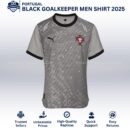 Portugal Goalkeeper Black Men Football Shirt 25/26