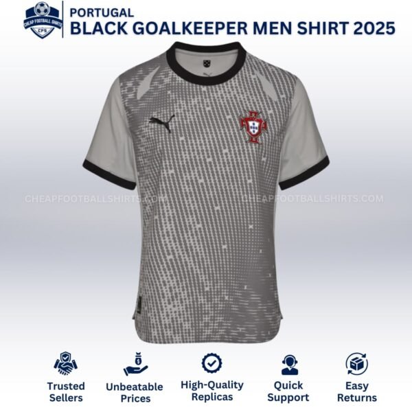 Portugal Goalkeeper Black Men Football Shirt 25/26