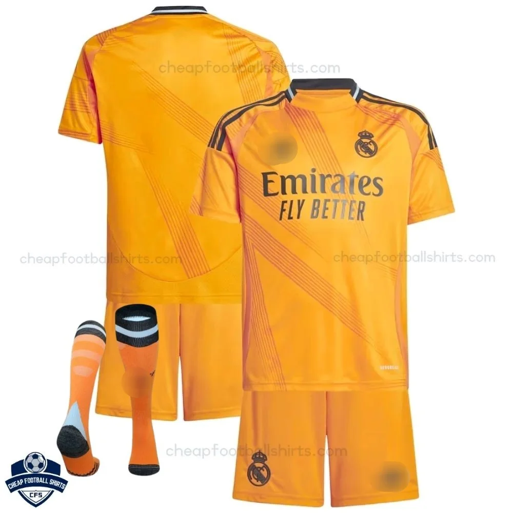 Real Madrid Away Kids Football Kit 24/25 - Overview with socks
