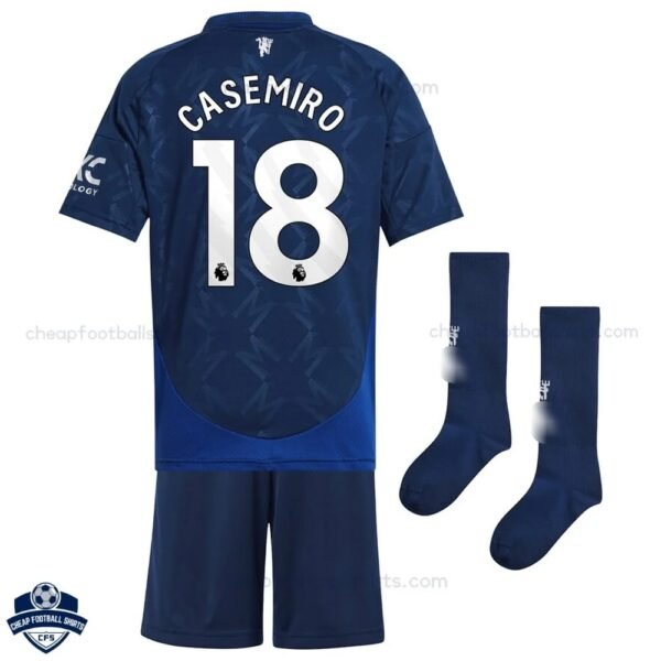 Manchester United Third Kids Football Kit 24/25 CASEMIRO 18 - Back View
