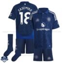 Manchester United Third Kids Football Kit 24/25 CASEMIRO 18 - Front View