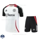 Manchester United White Training Kid Cheap Football Kit 24/25 - Front View