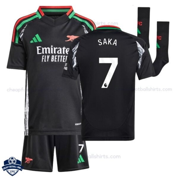 Arsenal Away Kids Football Kit 24/25 SAKA 7 - Front View