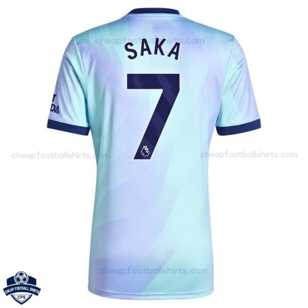 Arsenal SAKA 7 Third Men Football Shirt 24/25 - Back View