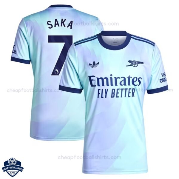 Arsenal SAKA 7 Third Men Football Shirt 24/25 - Front View
