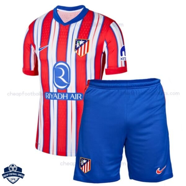 Atletico Madrid Home Kids Football Kit 24/25 - Front View
