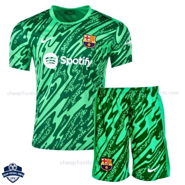 Barcelona Goalkeeper Kids Football Kit 24/25 - Front View