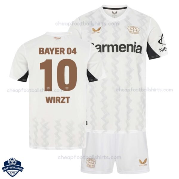 Bayer Leverkusen Away Kids Football Kit 24/25 WIRTZ 10 - Front View