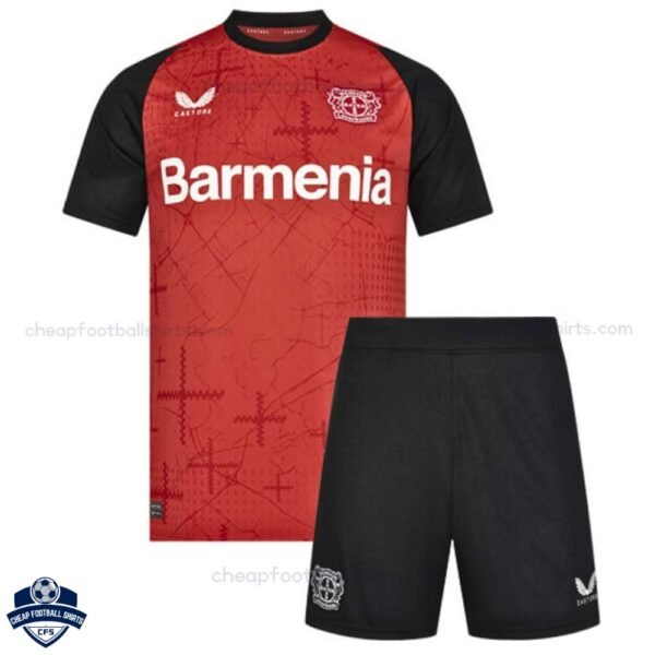 Bayer Leverkusen Home Kids Football Kit 24/25 - Front View