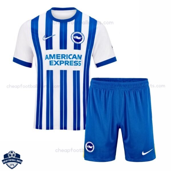 Brighton Home Kids Football Kit 24/25 - Front View