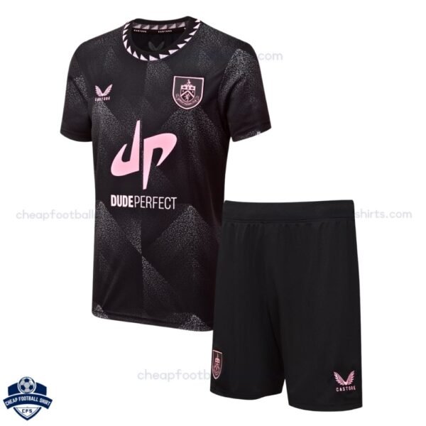 Front View of Burnley Away Kid Cheap Football Kit 24/25