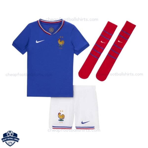 France Home Kids Football Kit 24/25 - Front View