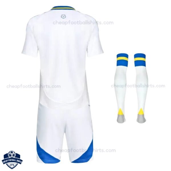 Leeds United Home Kids Football Kit 24/25 - Back View