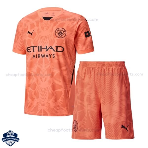 Manchester City Goalkeeper Kids Football Kit 24/25 - Front View