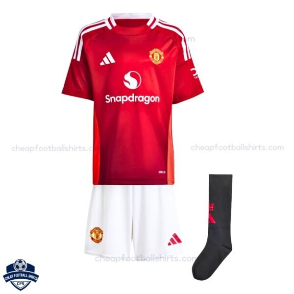 Manchester United Home Kids Football Kit 24/25 - Front View
