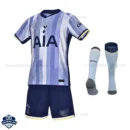 Tottenham Hotspur Away Kids Football Kit 24/25 - Front View With Socks