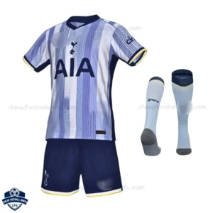 Tottenham Hotspur Away Kids Football Kit 24/25 - Front View With Socks