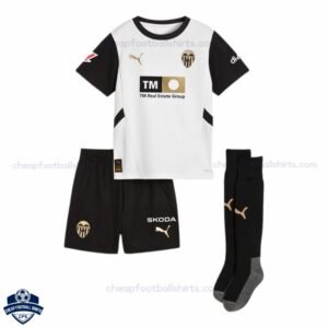 Valencia Home Kids Football Kit 24/25Valencia Home Kids Football Kit 24/25 - Front View