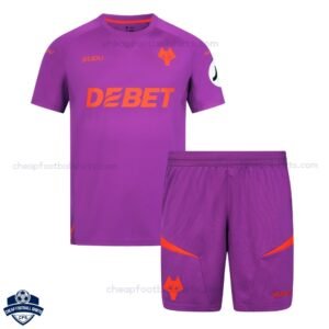 Wolves Third Kids Football Kit 24/25 - Front View