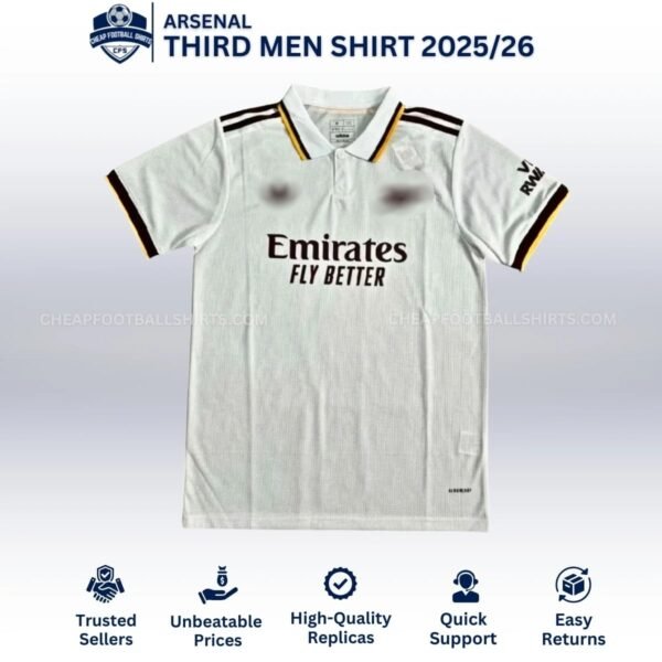 Arsenal Third Men Football Shirt 25/26 - Front View