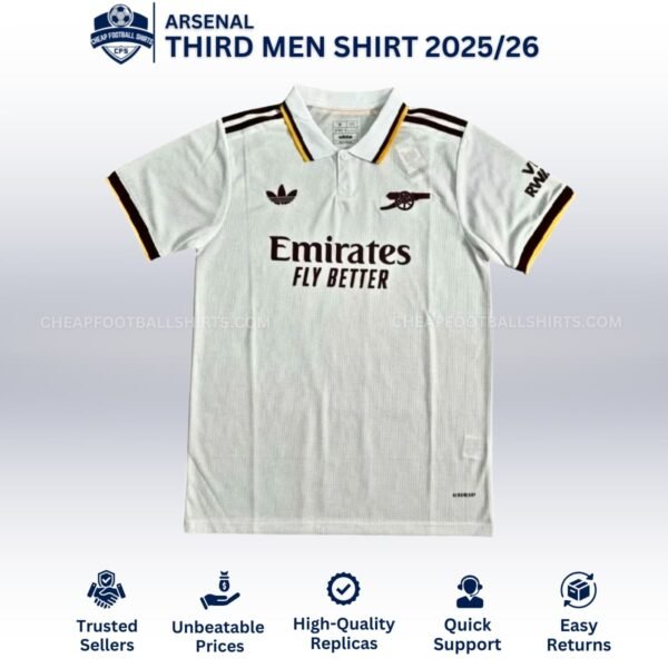 Arsenal Third Men Football Shirt 25/26 - Front View