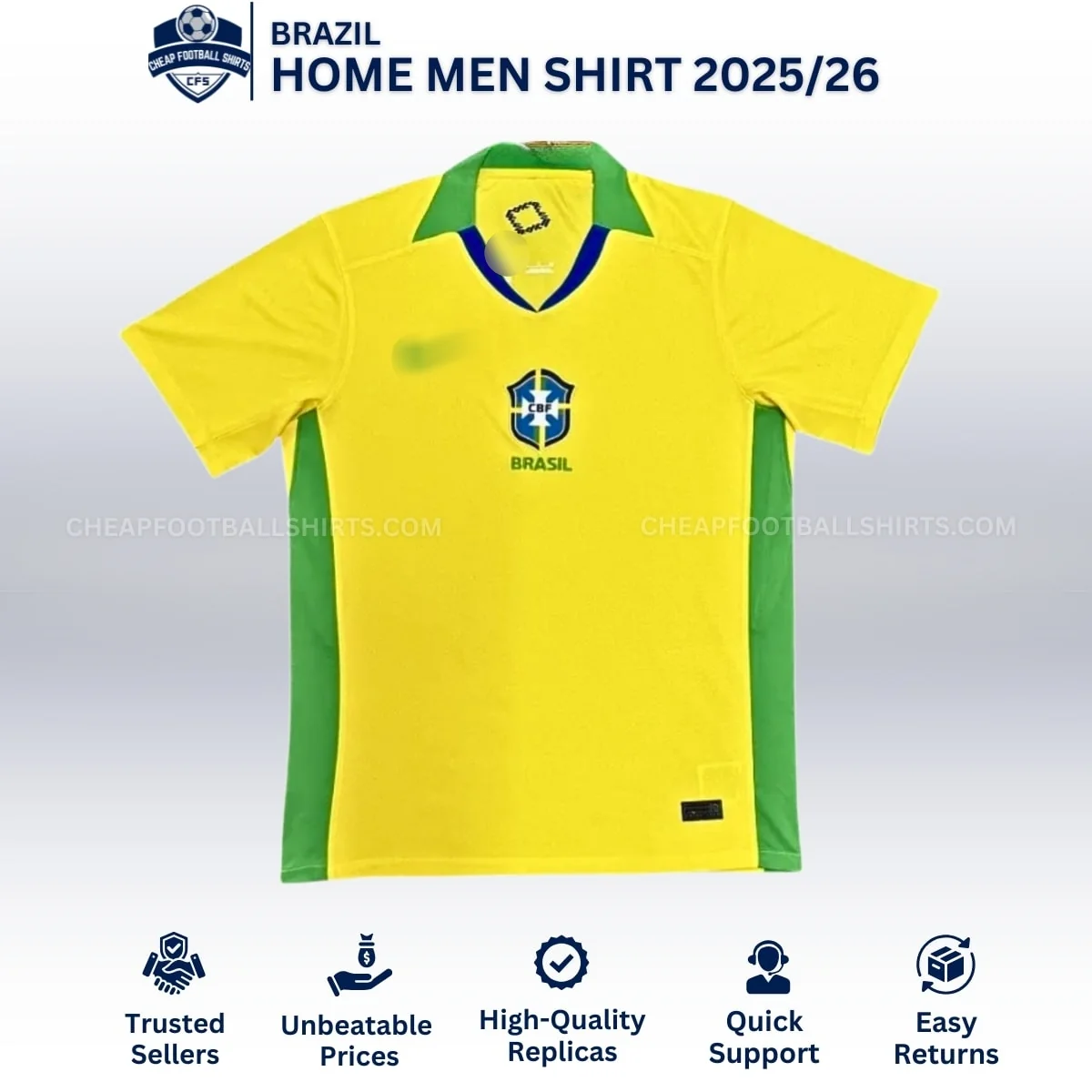 Brazil Home Men Football Shirt 25/26 - Front View