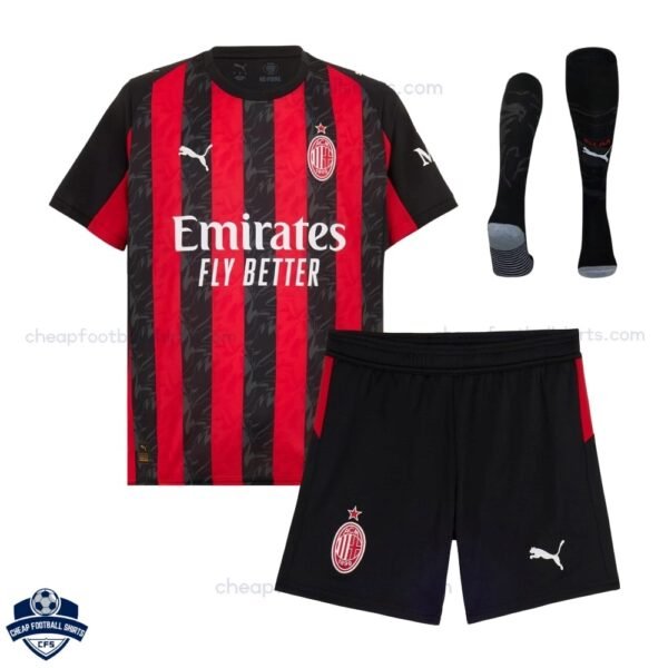 AC Milan Home Kids Football Kit 25/26